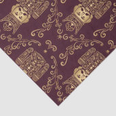 Elegante Gouden Notenkraker Kerst Damast Tissuepapier (Detail)