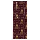 Elegante Gouden Notenkraker Kerst Damast Wijn Cadeautas (Voorkant)