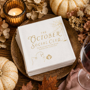 Elegante Gouden Oktober Sociaal Club Herfstfeest Folie Servetten