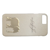 Elegante gouden olifant monogram Case-Mate iPhone case (Achterkant (Horizontaal))