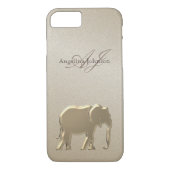 Elegante gouden olifant monogram Case-Mate iPhone case (Achterkant)