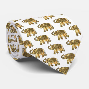 Elegante, gouden olifant, paisley stropdas