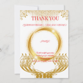 Elegante gouden ontwerp bedankkaart op wit