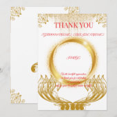 Elegante gouden ontwerp bedankkaart op wit (Voorkant / Achterkant)