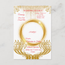 Elegante gouden ontwerp Huwelijksdetails kaart op 