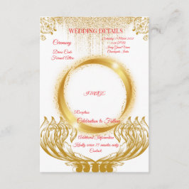 Elegante gouden ontwerp Huwelijksdetails kaart op 