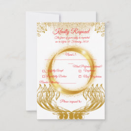 Elegante gouden ontwerp RSVP kaart op wit