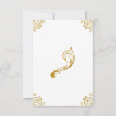 Elegante gouden ontwerp-RSVP kaart op wit (Achterkant)