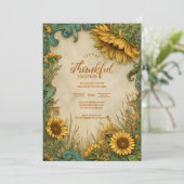 Elegante Gouden Oogstviering Kaart (Staand voorkant)
