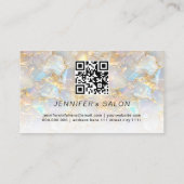 Elegante Gouden Opal Steen QR Code Schoonheidssalo Visitekaartje (Achterkant)