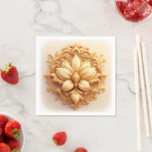 Elegante Gouden Orchidee Bloem Servet (Insitu)