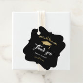 Elegante Gouden Ornament Afstudeerhoed Bedankjes Labels (In situ)