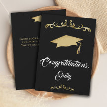 Elegante Gouden Ornament Felicitaties Afstuderen