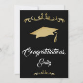 Elegante Gouden Ornament Felicitaties Afstuderen Kaart (Voorkant)
