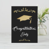 Elegante Gouden Ornament Felicitaties Afstuderen Kaart (Staand voorkant)