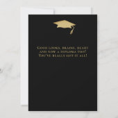Elegante Gouden Ornament Felicitaties Afstuderen Kaart (Achterkant)