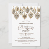 Elegante gouden Ornamenten Corporate Christmas Par Kaart (Voorkant)