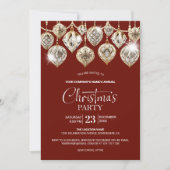 Elegante gouden Ornamenten Corporate Christmas Par Kaart (Voorkant)