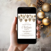 Elegante gouden Ornamenten Corporate Christmas Par Kaart
