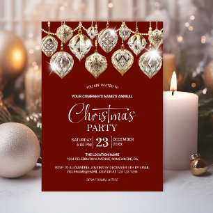 Elegante gouden Ornamenten Corporate Christmas Par Kaart
