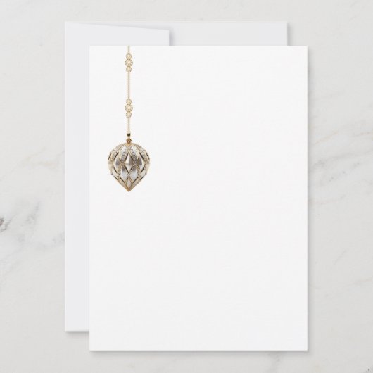 Elegante gouden Ornamenten kerstfeest uitnodiging (Achterkant)