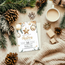 Elegante gouden Ornamenten Poinsettia kerstfeest