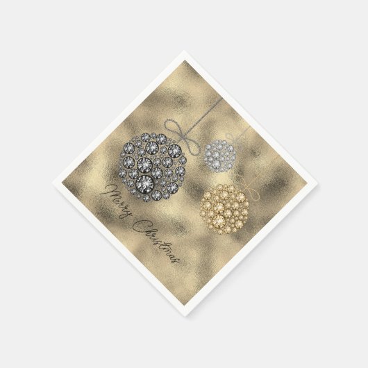 Elegante gouden Ornamenten Vrolijk kerstfeest Servet (Hoek)