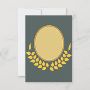 Elegante Gouden Ovale Lijst Lege Uitnodigingskaart Kaart