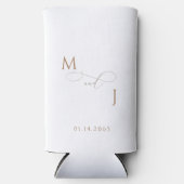 Elegante gouden paar script Initialen bruiloft Seltzer Blikjeskoeler (Voorkant)