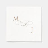 Elegante gouden paar script Initialen bruiloft Servet (Voorkant)