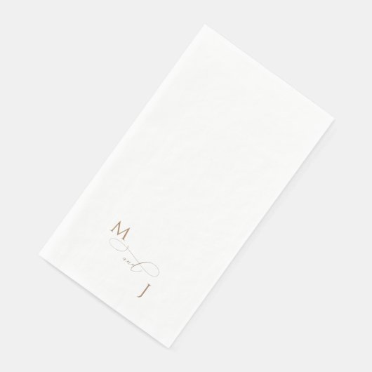 Elegante gouden paar script Initialen bruiloft Servet (Hoek)