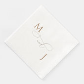 Elegante gouden paar script Initialen bruiloft Servet (Hoek)