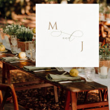 Elegante gouden paar script Initialen bruiloft