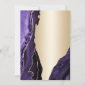 Elegante gouden Paarse agaat 70e verjaardag Kaart (Achterkant)