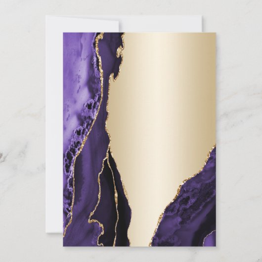 Elegante gouden Paarse agaat 70e verjaardag Kaart (Achterkant)