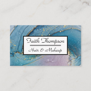 Elegante gouden Paarse Blue Agate Hair Stylist Visitekaartje
