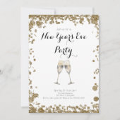 Elegante gouden pailletten New Years Eve Kaart (Voorkant)