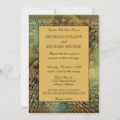 Elegante gouden paisley kaart (Voorkant)