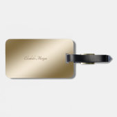 Elegante Gouden Paisley Olifant-Personalized Bagagelabel (Achterkant horizontaal)