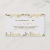 Elegante gouden paisley op witte weddingplanner visitekaartje (Achterkant)