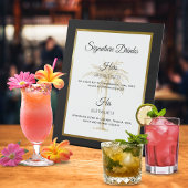 Elegante gouden palmboom bruiloft handtekening Dri Reclamebord Met Voetstuk