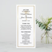 Elegante Gouden Palmboom Tropische Bruiloft Programmakaart (Staand voorkant)