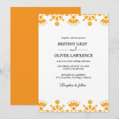 Elegante gouden papel Picado wieden Kaart (Voorkant / Achterkant)