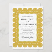 Elegante gouden papel Picado wieden Kaart (Voorkant)