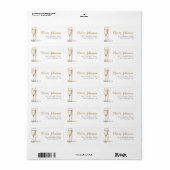 Elegante gouden parels en Prosecco Adresetiketten Etiket (Full Sheet)