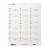 Elegante gouden parels en Prosecco Adresetiketten Etiket (Full Sheet)