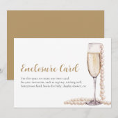 Elegante gouden parels en Prosecco behuizing Kaart (Voorkant / Achterkant)