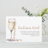 Elegante gouden parels en Prosecco behuizing Kaart (Staand voorkant)