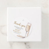 Elegante Gouden Parels en Prosecco Bruidsdouche Bedankjes Labels (In situ)