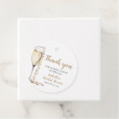 Elegante Gouden Parels en Prosecco Bruidsdouche Bedankjes Labels (In situ)